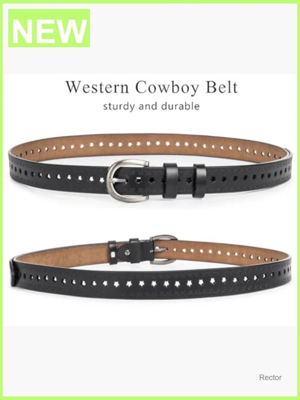Vintage Floral Engraved Embossed Genuine Western Leather Belt for Jeans
